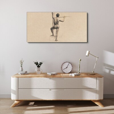 Schilderij op doek Figuur van een man met een speer