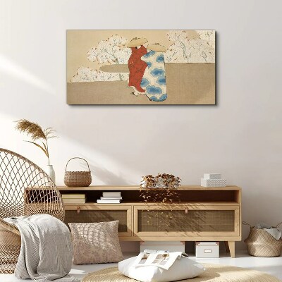 Foto op canvas Een ontmoeting tussen de bloeiende bomen