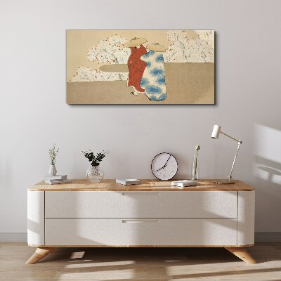 Foto op canvas Een ontmoeting tussen de bloeiende bomen