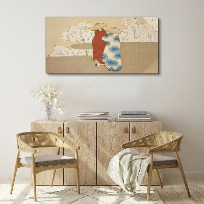 Foto op canvas Een ontmoeting tussen de bloeiende bomen