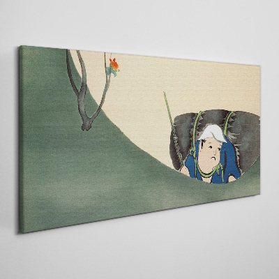 Schilderij op doek Verloren in het groen