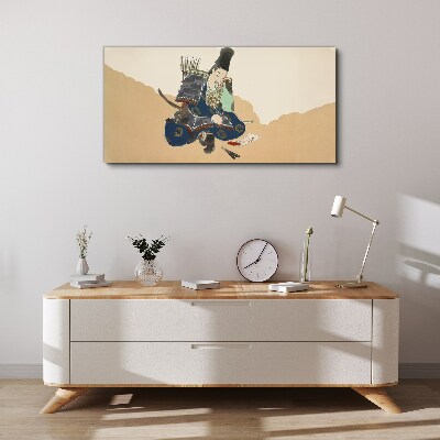 Canvas schilderij Kunstenaar schrijft in traditioneel kostuum