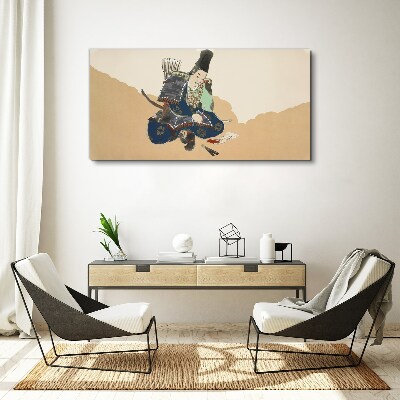 Canvas schilderij Kunstenaar schrijft in traditioneel kostuum