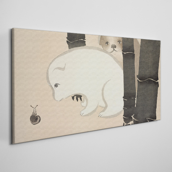 Schilderij op doek Ontmoeting in het bos