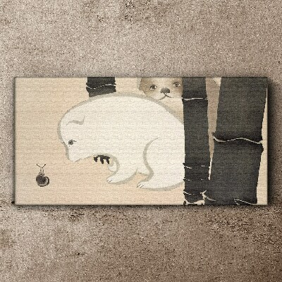 Schilderij op doek Ontmoeting in het bos