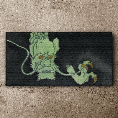 Schilderij op doek Draak in het donker