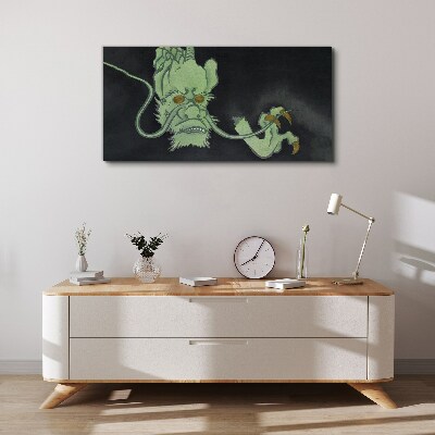 Schilderij op doek Draak in het donker