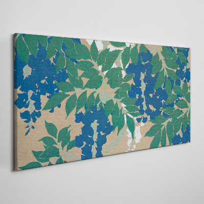 Foto op canvas Groene en blauwe bladeren in abstractie