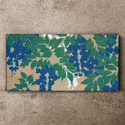 Foto op canvas Groene en blauwe bladeren in abstractie