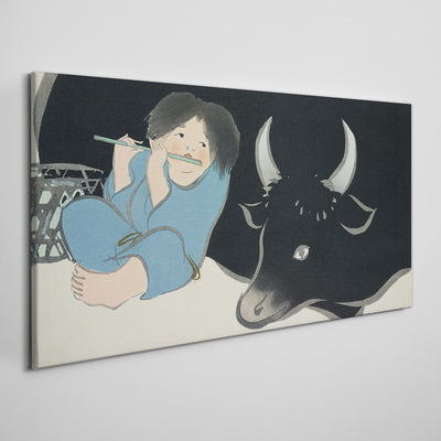 Schilderij op doek Jeugd met vee