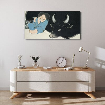 Schilderij op doek Jeugd met vee