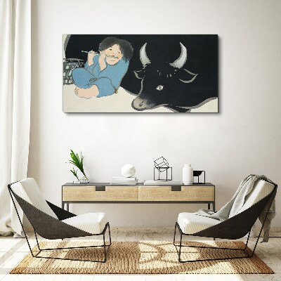 Schilderij op doek Jeugd met vee