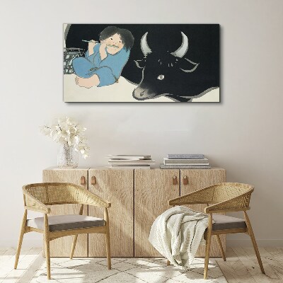 Schilderij op doek Jeugd met vee