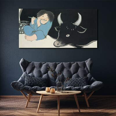 Schilderij op doek Jeugd met vee