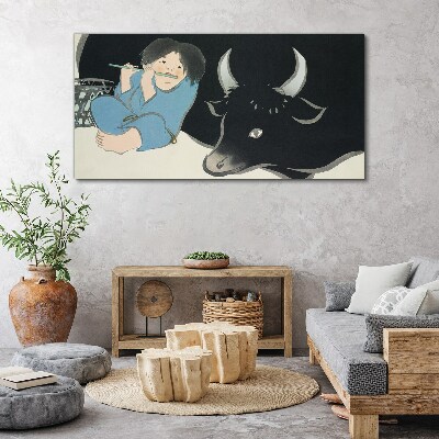 Schilderij op doek Jeugd met vee