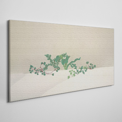 Canvas schilderij Delicate planten tegen een neutrale achtergrond