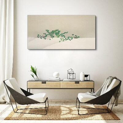 Canvas schilderij Delicate planten tegen een neutrale achtergrond