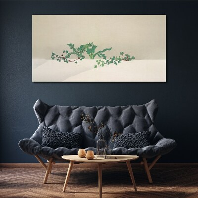 Canvas schilderij Delicate planten tegen een neutrale achtergrond