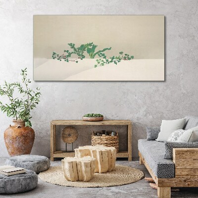 Canvas schilderij Delicate planten tegen een neutrale achtergrond