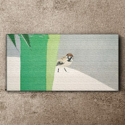 Schilderij op doek Een gevleugelde vriend in het groen