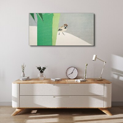 Schilderij op doek Een gevleugelde vriend in het groen