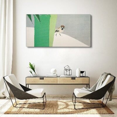 Schilderij op doek Een gevleugelde vriend in het groen