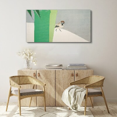 Schilderij op doek Een gevleugelde vriend in het groen