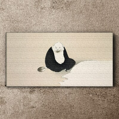 Foto op canvas Een stil moment in een monochrome ruimte