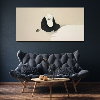 Foto op canvas Een stil moment in een monochrome ruimte