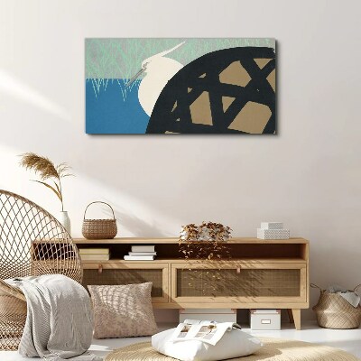 Canvas schilderij Een vogel in het landschap