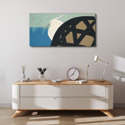 Canvas schilderij Een vogel in het landschap