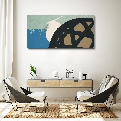 Canvas schilderij Een vogel in het landschap