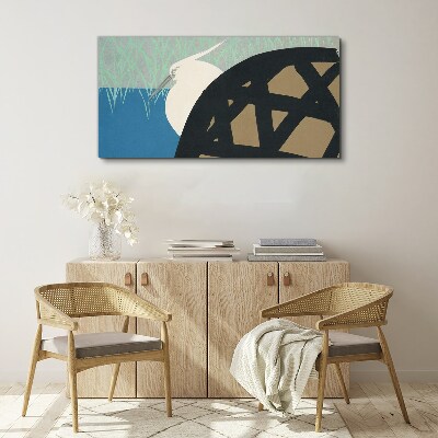 Canvas schilderij Een vogel in het landschap