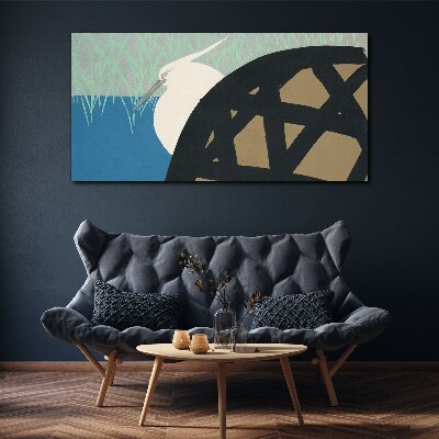 Canvas schilderij Een vogel in het landschap