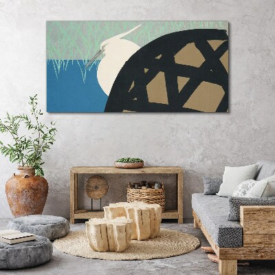 Canvas schilderij Een vogel in het landschap