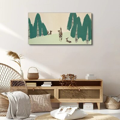 Canvas schilderij Boshert tegen de achtergrond van bomen