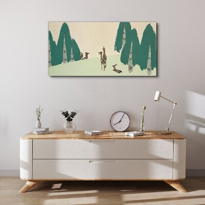 Canvas schilderij Boshert tegen de achtergrond van bomen