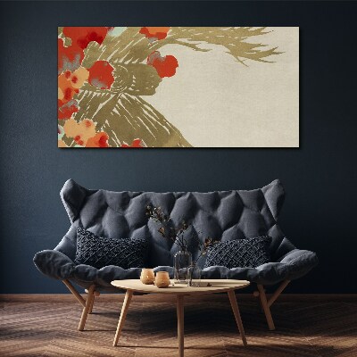 Schilderij op doek Bloemenmotief in warme tinten