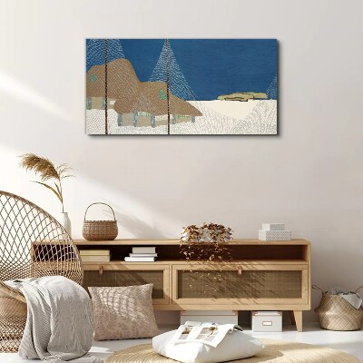 Foto op canvas Abstract landschap met een raster