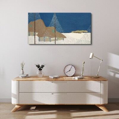 Foto op canvas Abstract landschap met een raster