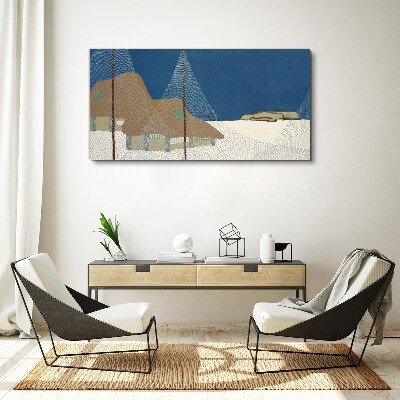 Foto op canvas Abstract landschap met een raster