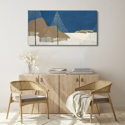 Foto op canvas Abstract landschap met een raster