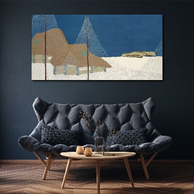 Foto op canvas Abstract landschap met een raster