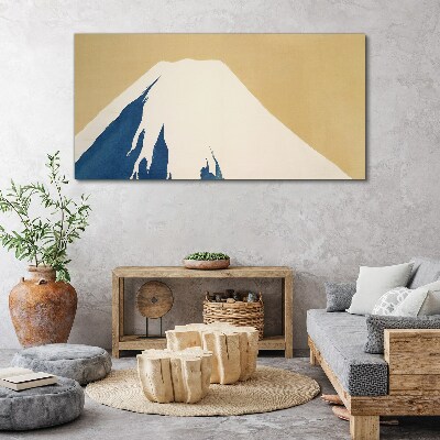Canvas schilderij Een berg in blauwe warmte