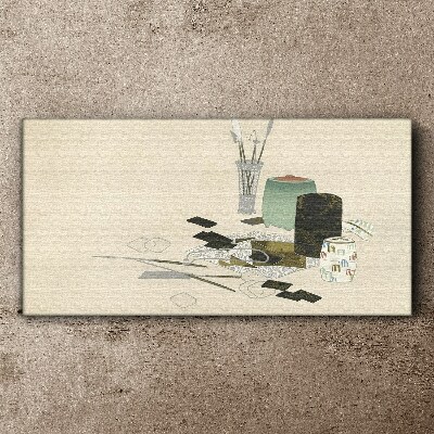 Canvas schilderij Een minimalistische compositie met keramiek