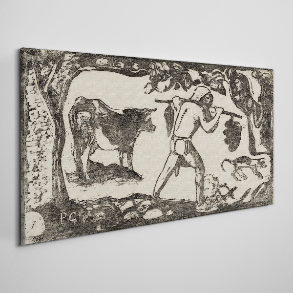 Canvas schilderij Pastorale scène met vee