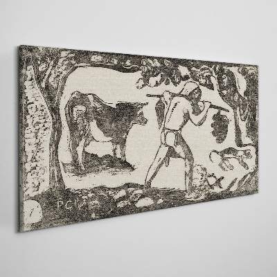 Canvas schilderij Pastorale scène met vee