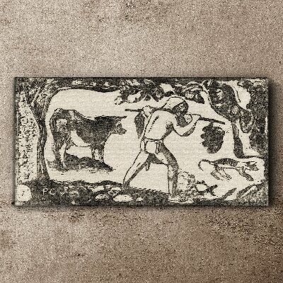 Canvas schilderij Pastorale scène met vee