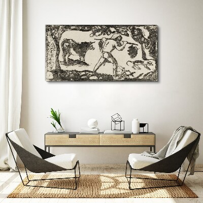 Canvas schilderij Pastorale scène met vee