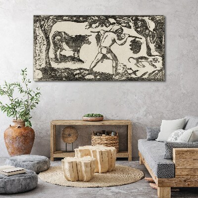 Canvas schilderij Pastorale scène met vee